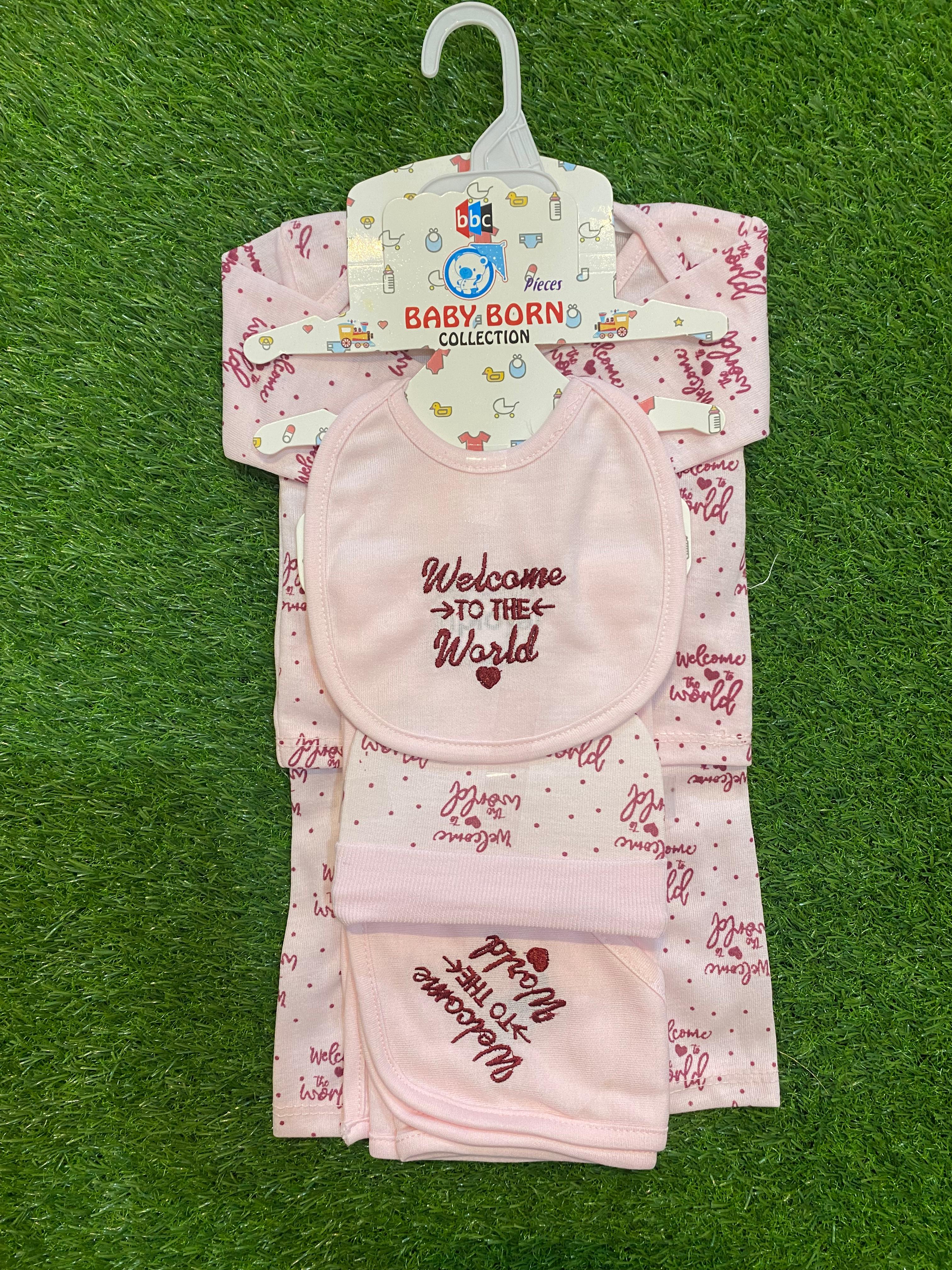 Newborn Baby 5 Pcs Starter Set – “Welcome to the World”