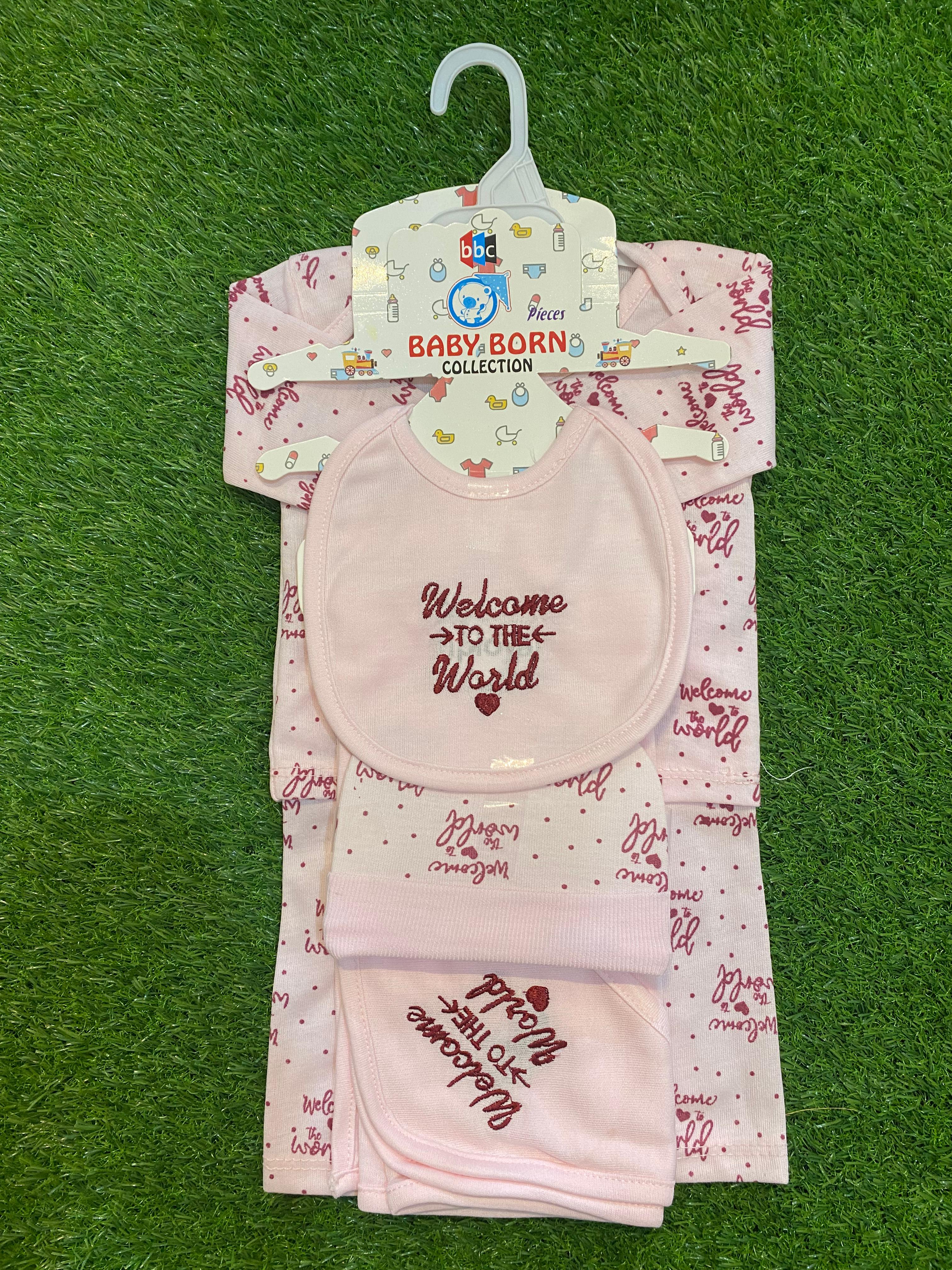 Newborn Baby 5 Pcs Starter Set – “Welcome to the World”