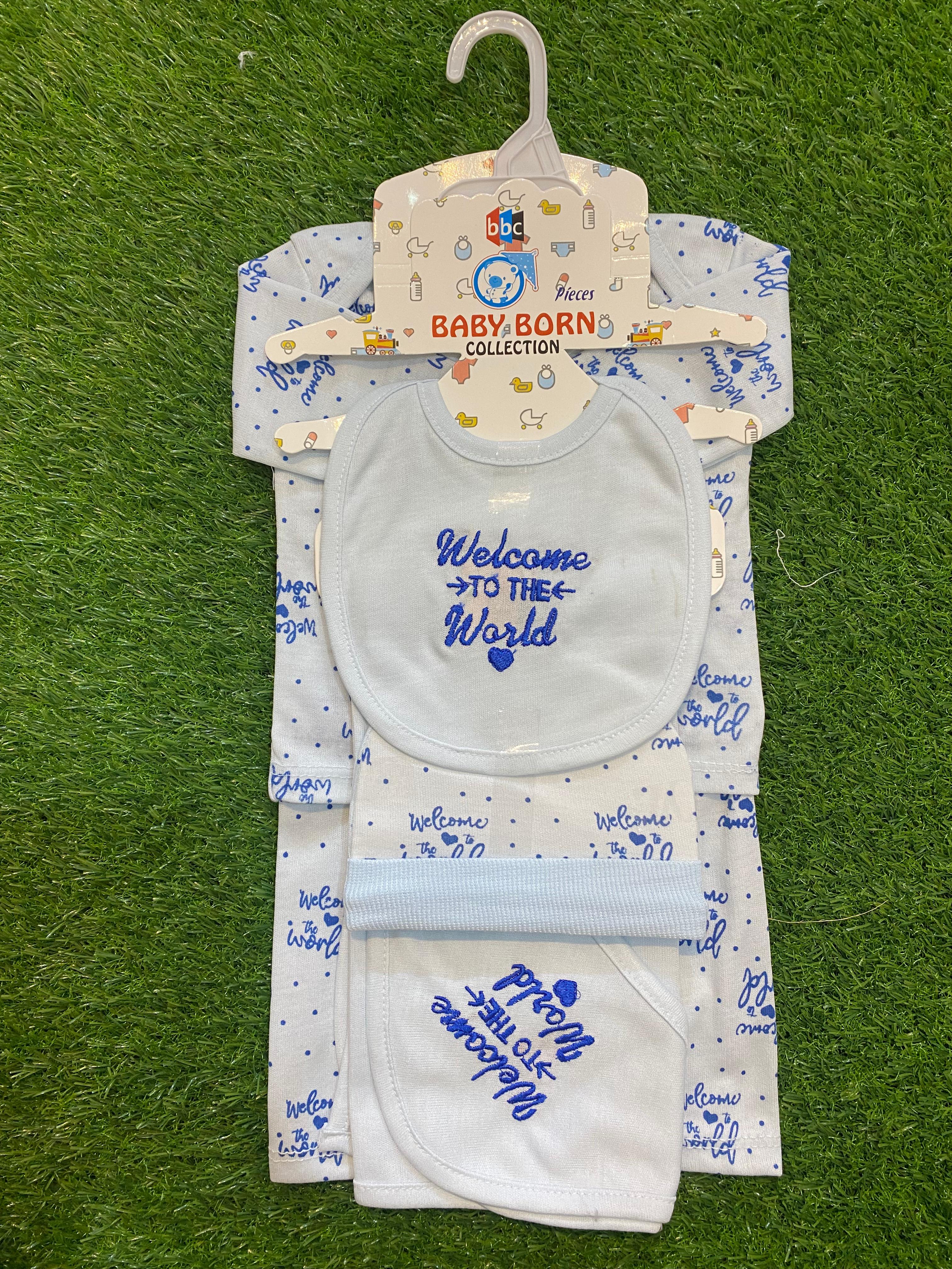 Newborn Baby 5 Pcs Starter Set – “Welcome to the World”