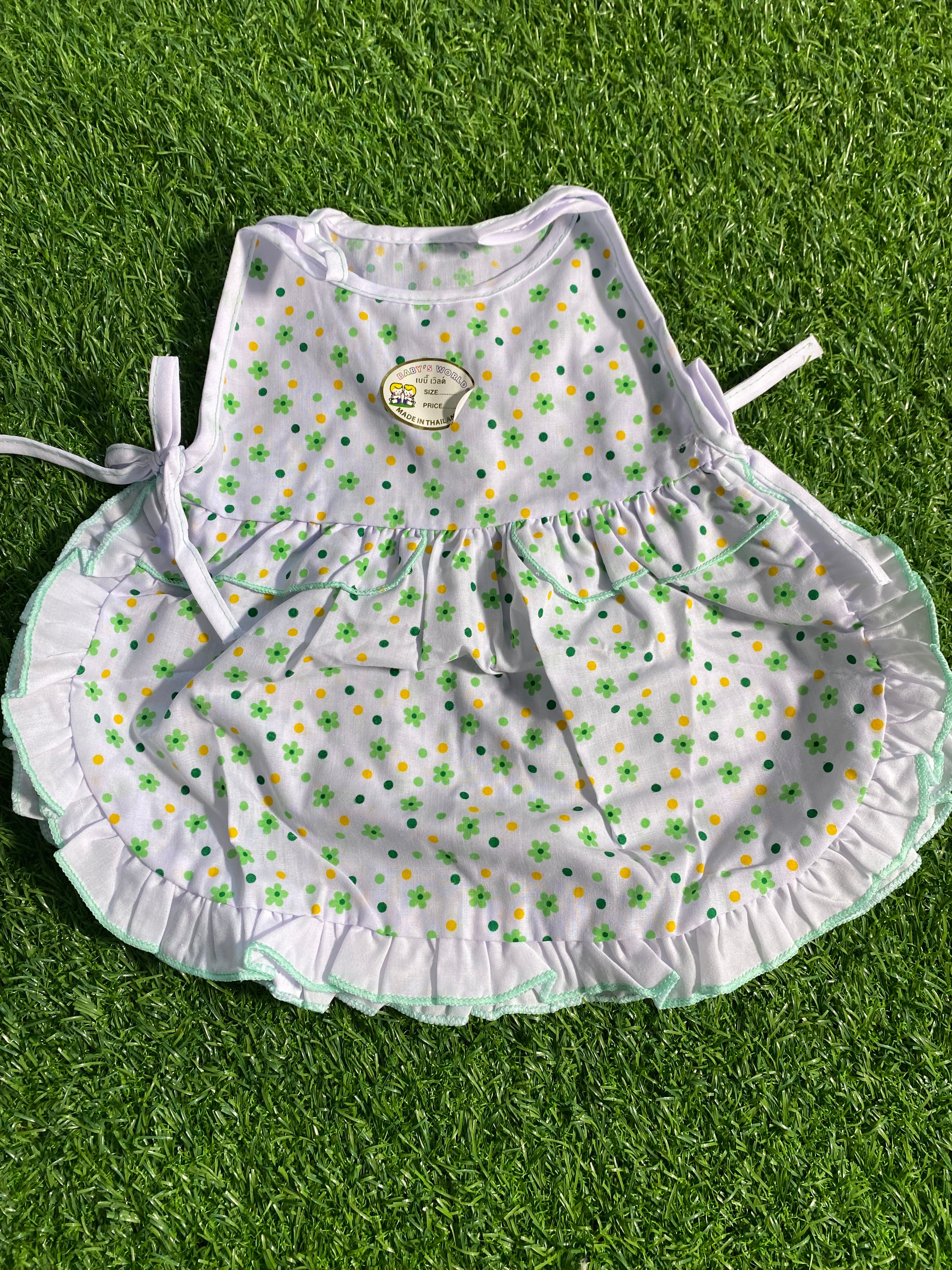 Cute Baby Girl Frock – Pink & White Frill Dress with Floral Embroidery and more designs