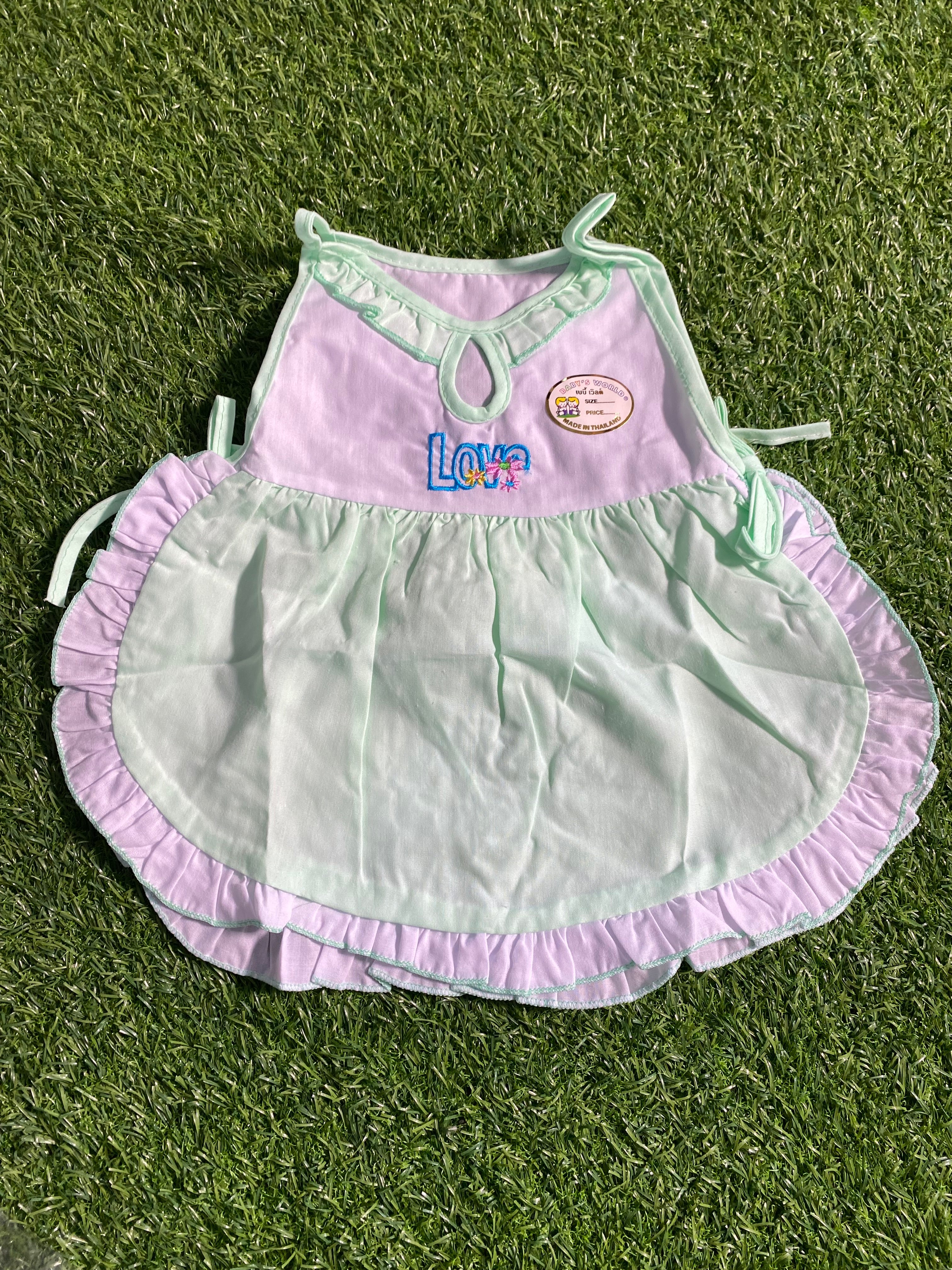 Cute Baby Girl Frock – Pink & White Frill Dress with Floral Embroidery and more designs