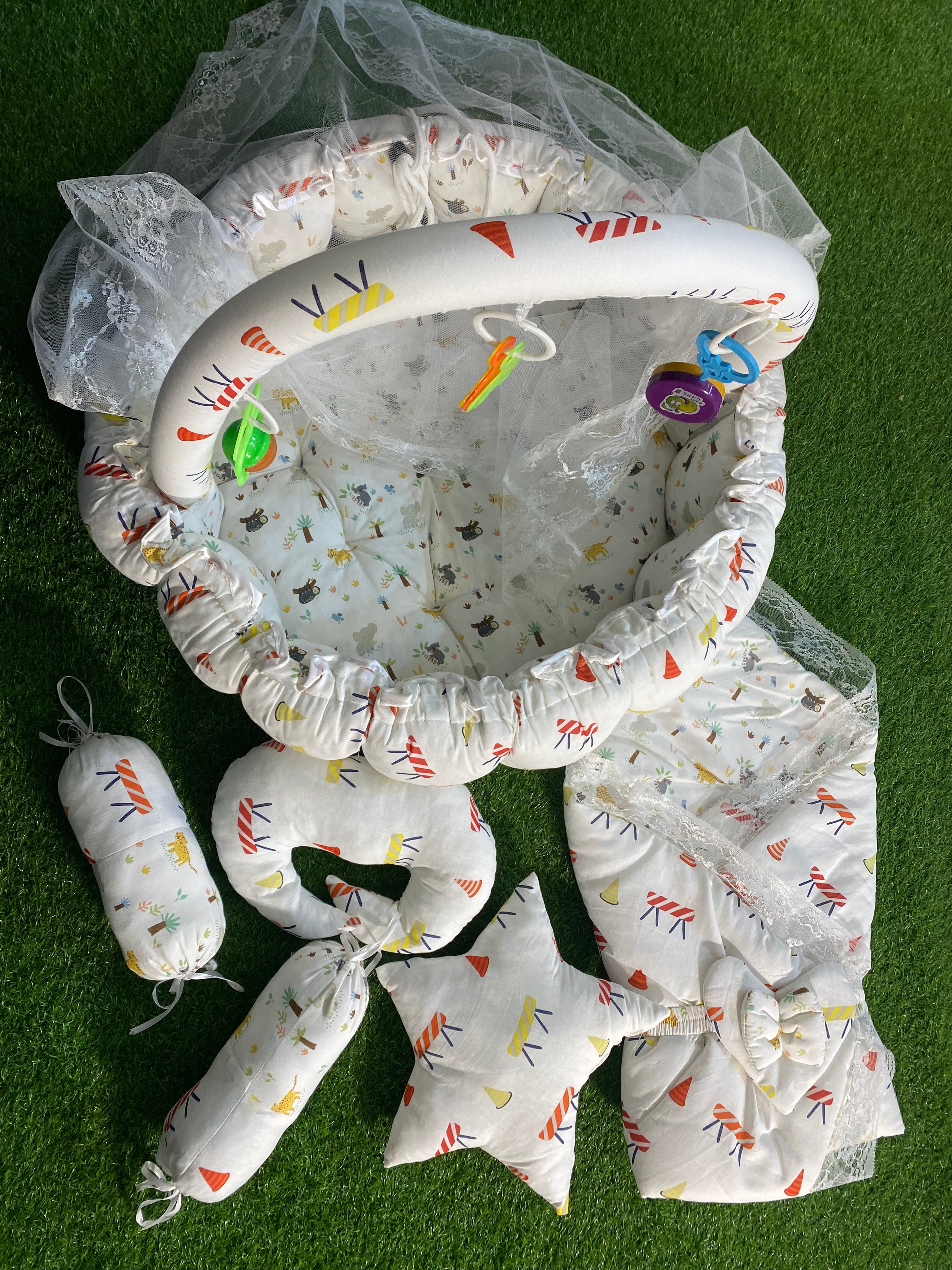 11pcs cotton bed set round for 0 to 12 months newborn baby