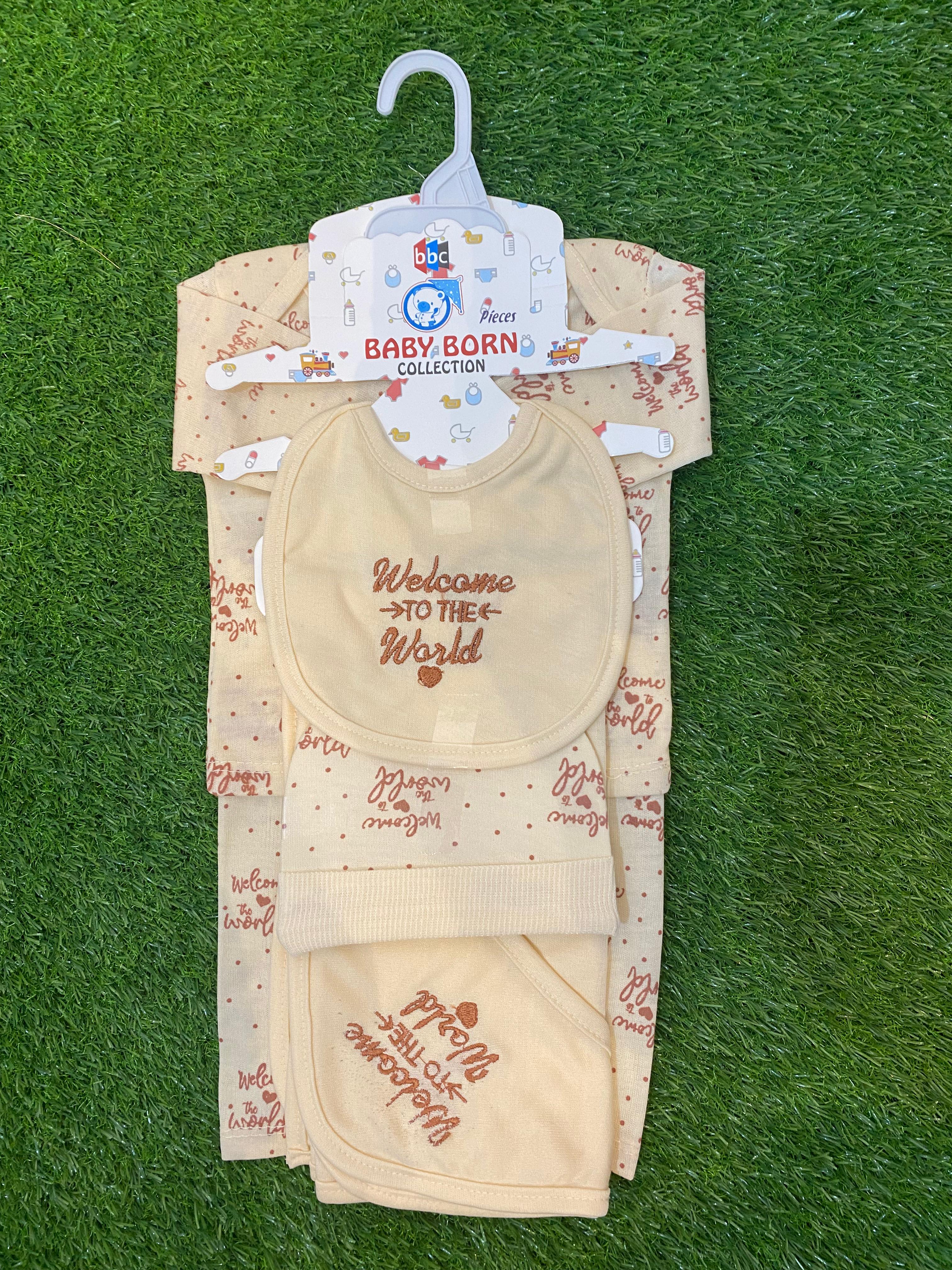 Newborn Baby 5 Pcs Starter Set – “Welcome to the World”