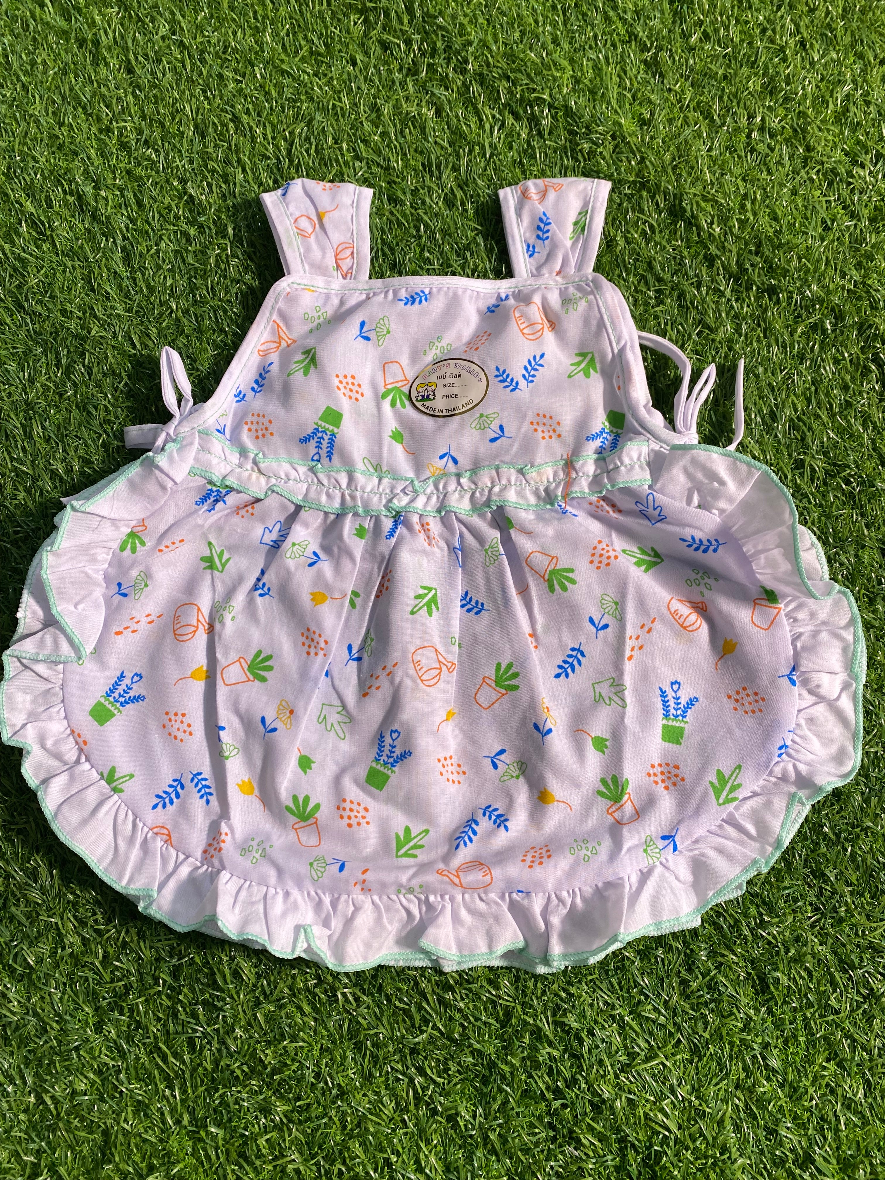 Cute Baby Girl Frock – Pink & White Frill Dress with Floral Embroidery and more designs