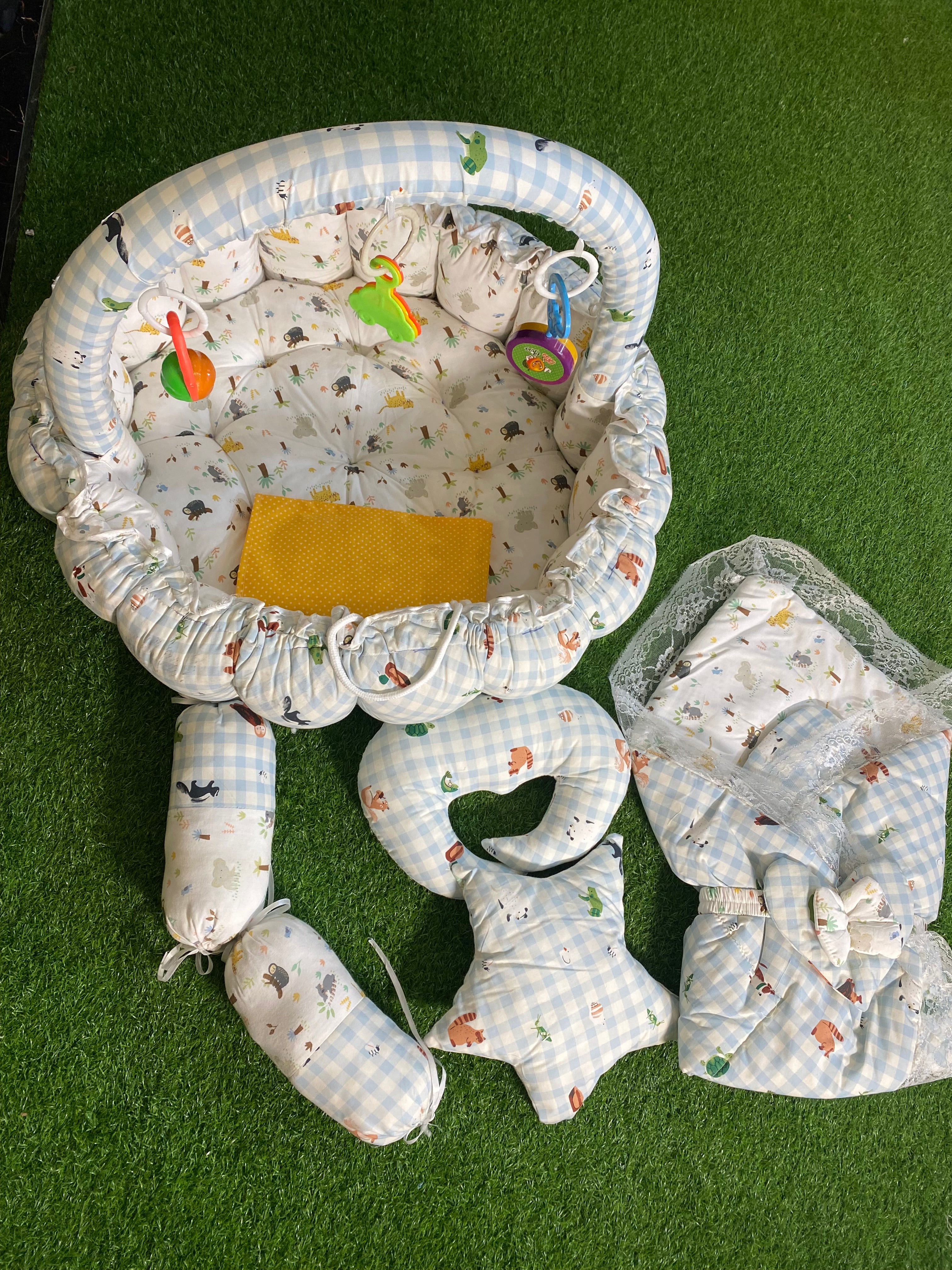 11pcs cotton bed set round for 0 to 12 months newborn baby