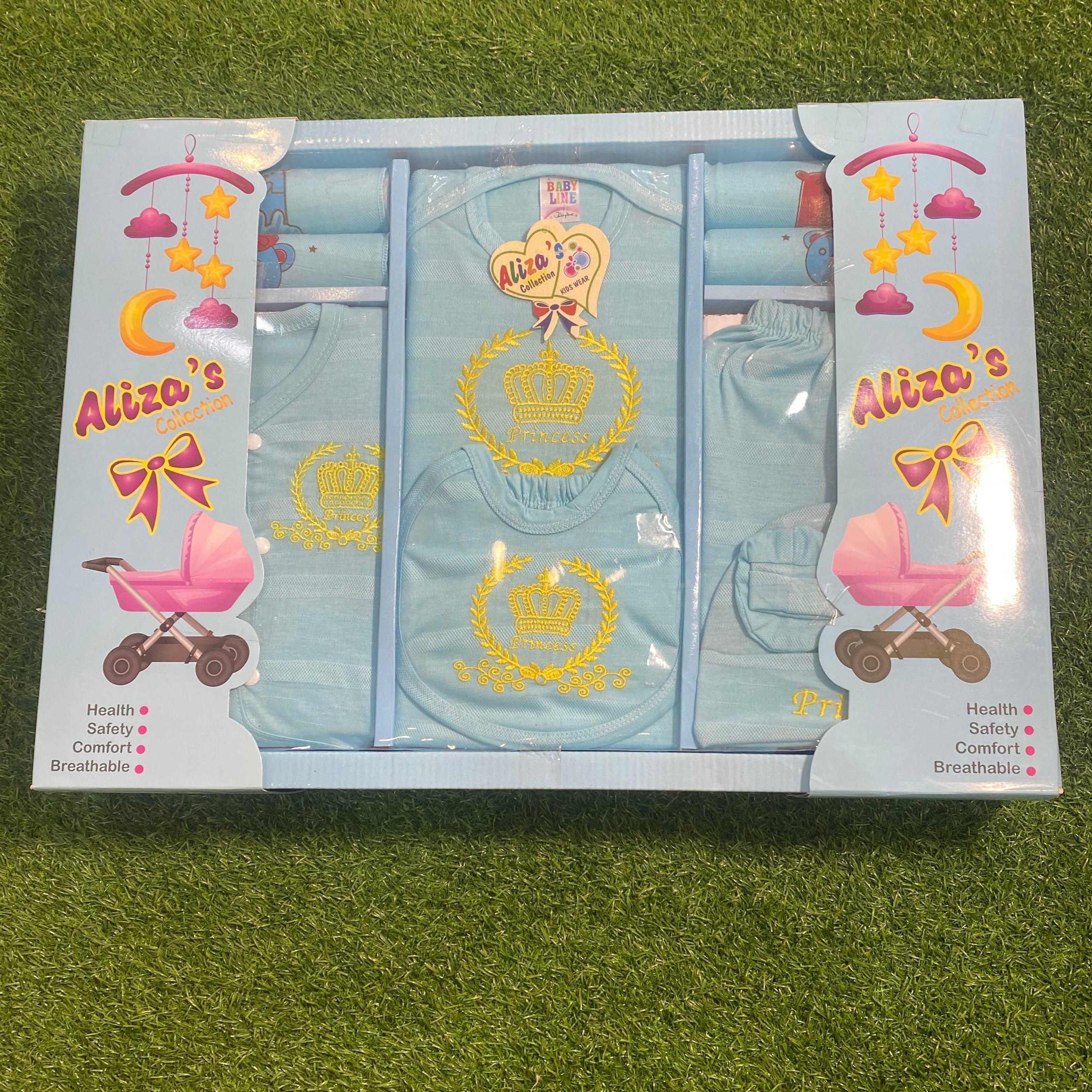 Aliza’s Collection Baby 10-Piece Gift Set – Prince Themed Baby Clothes for Newborns, 0-6 Months