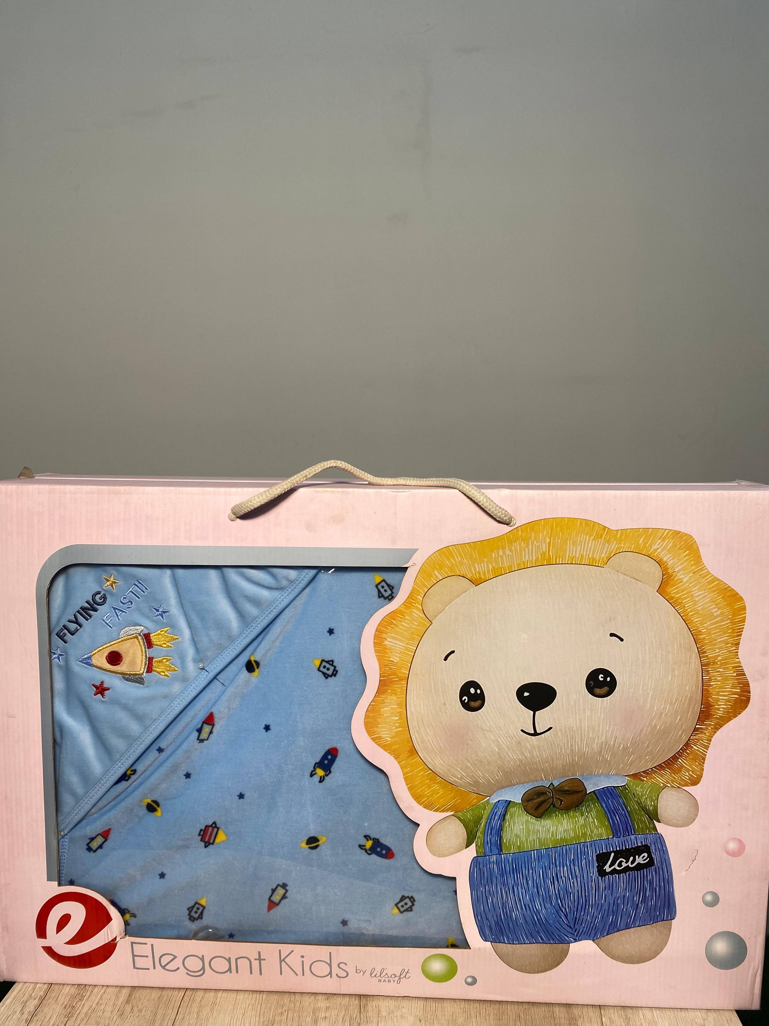 Elegant Kids 11-Piece Baby Gift Box Set - Soft Cotton Pajama Set with Space and Animal Print, Perfect for Newborns