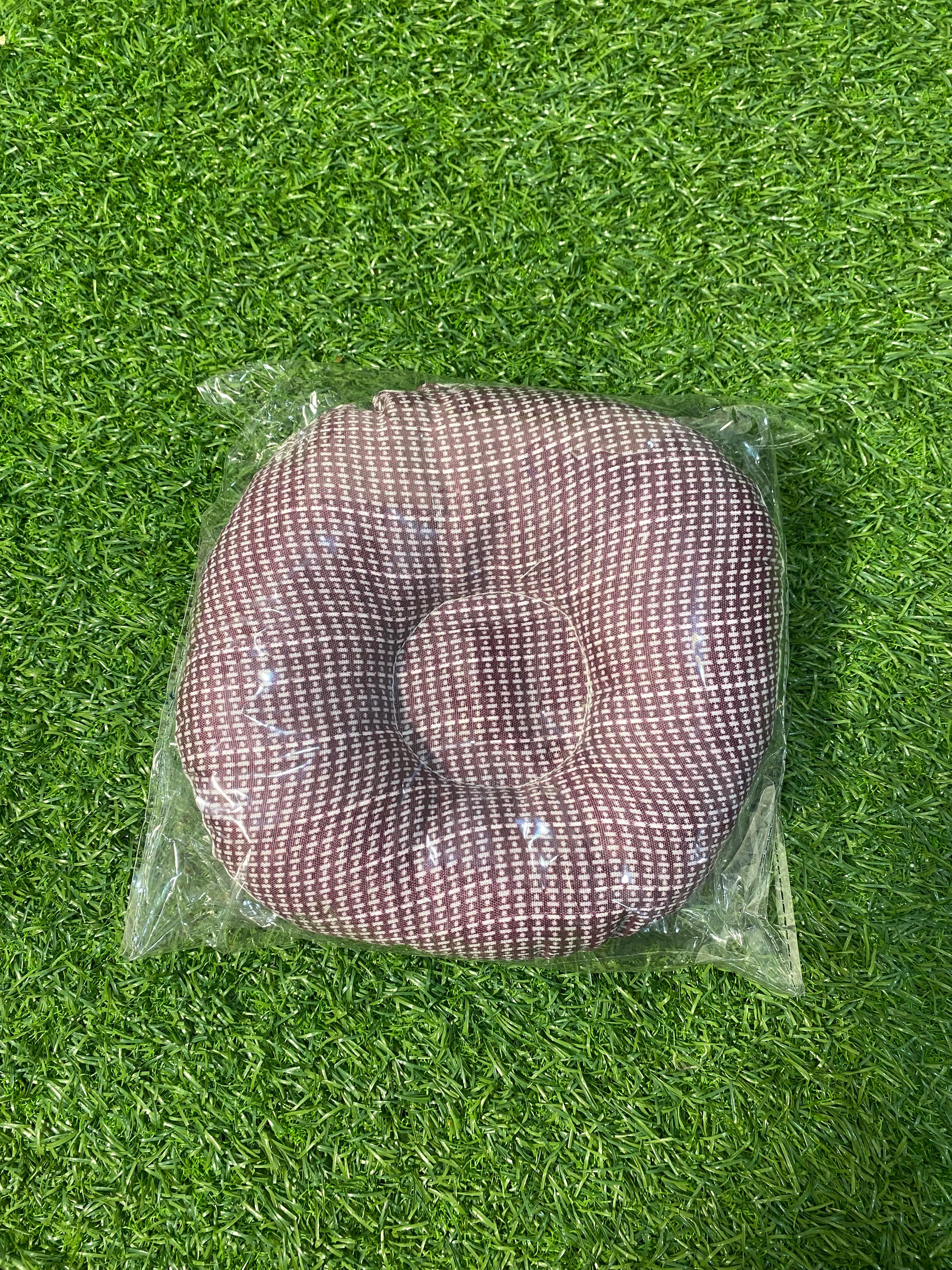 Comfortable Baby Head Support Pillow - Soft Cotton with Multi-Color Checkered Design