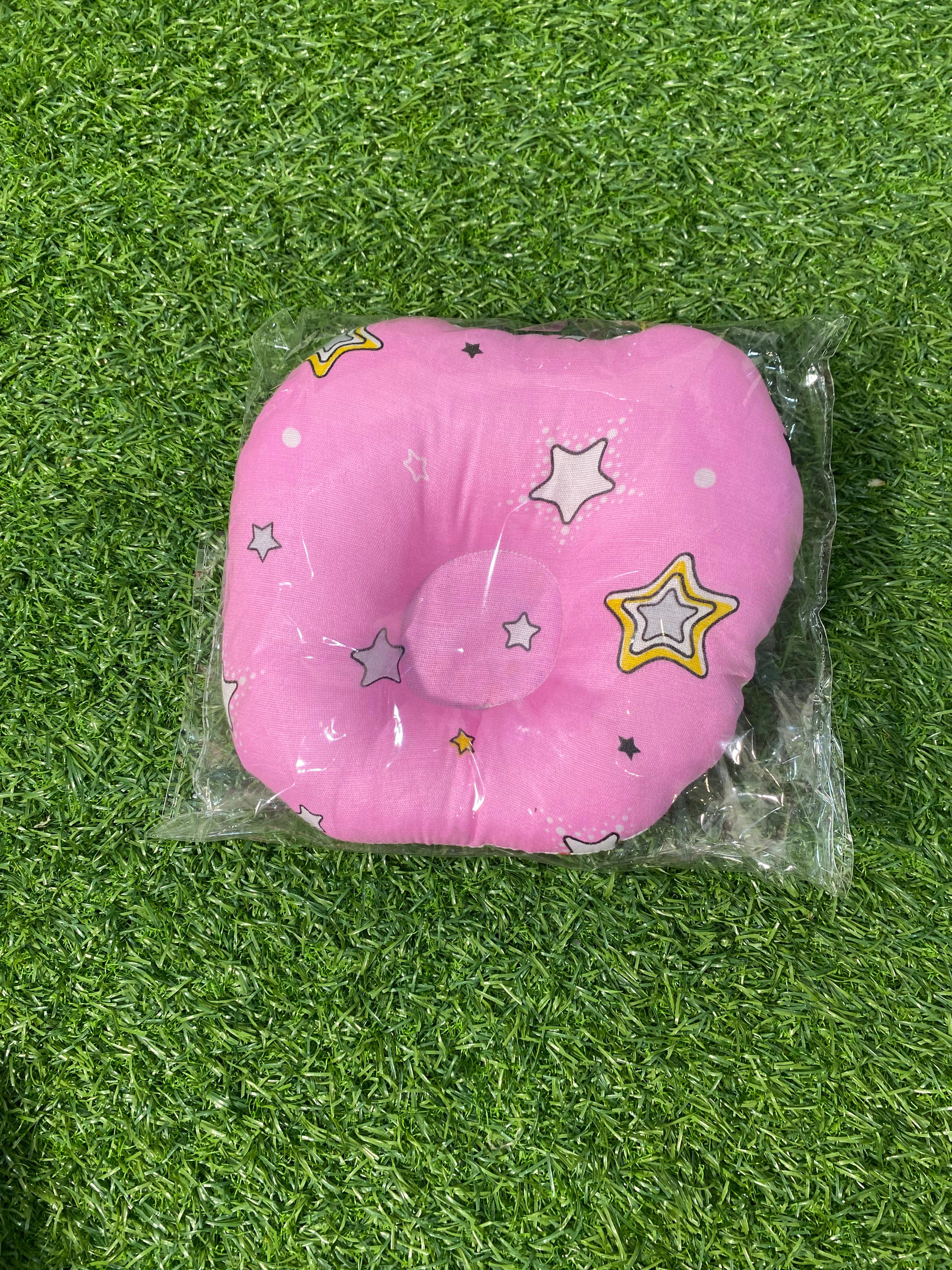 Comfortable Baby Head Support Pillow - Soft Cotton with Multi-Color Checkered Design
